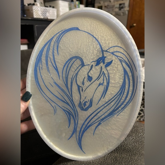 Beautiful Oval Horse Tray; Handmade Home Decor; Equestrian Gift; Horse Lovers - Picture 2 of 4